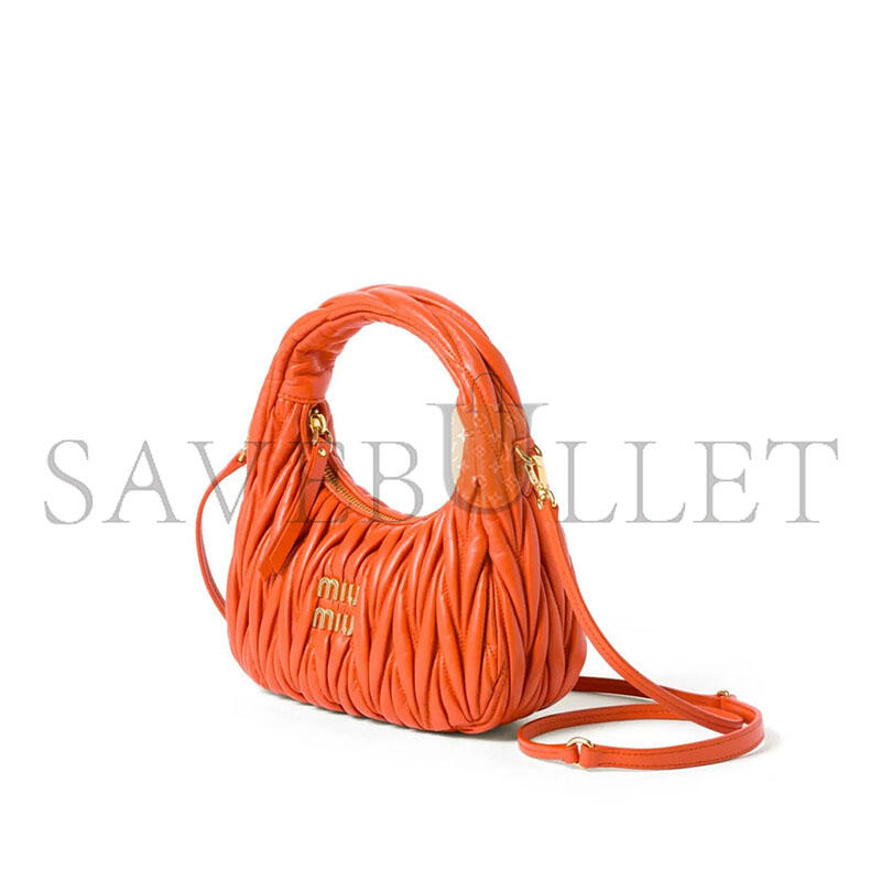 MIU MIU WANDER MATTRESSE TEXTURED HANDBAG 5BC125 (20*19*6cm)